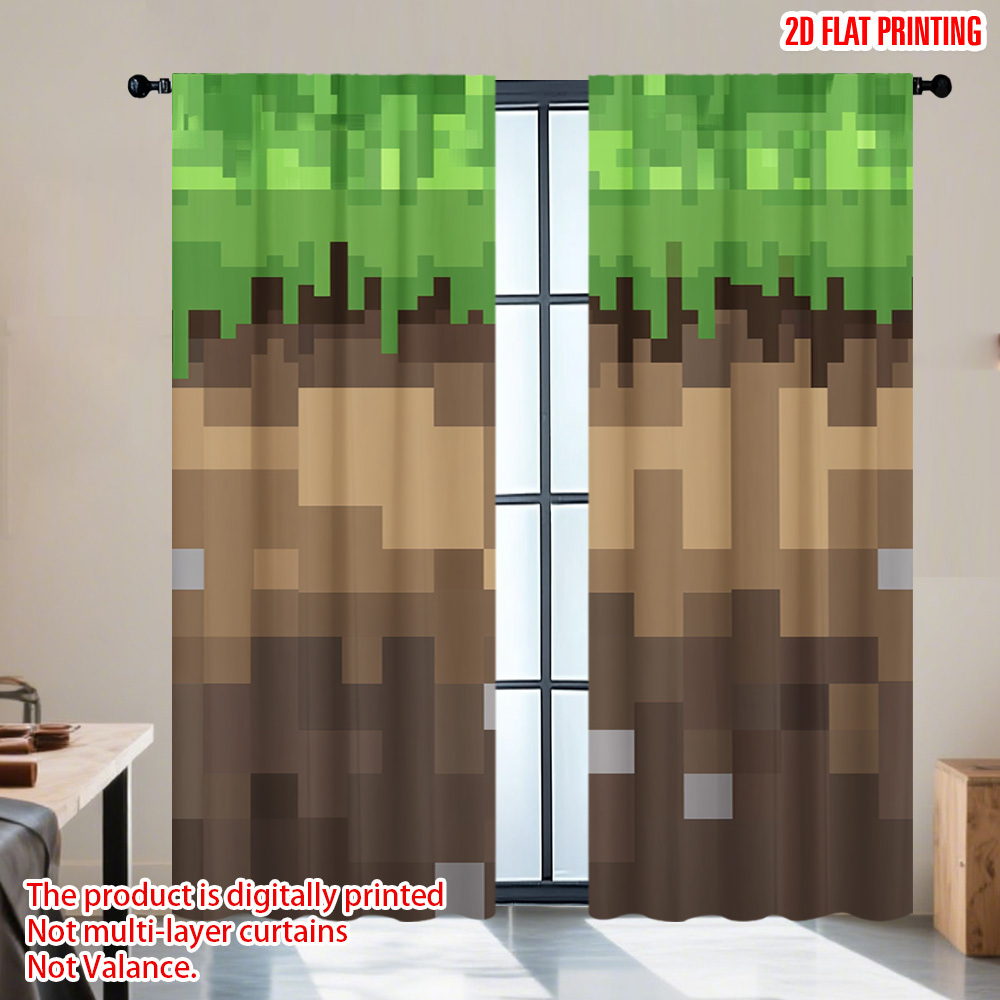 Home Decor Youtube Videos - 2 buah tirai blok Pixel Earth,