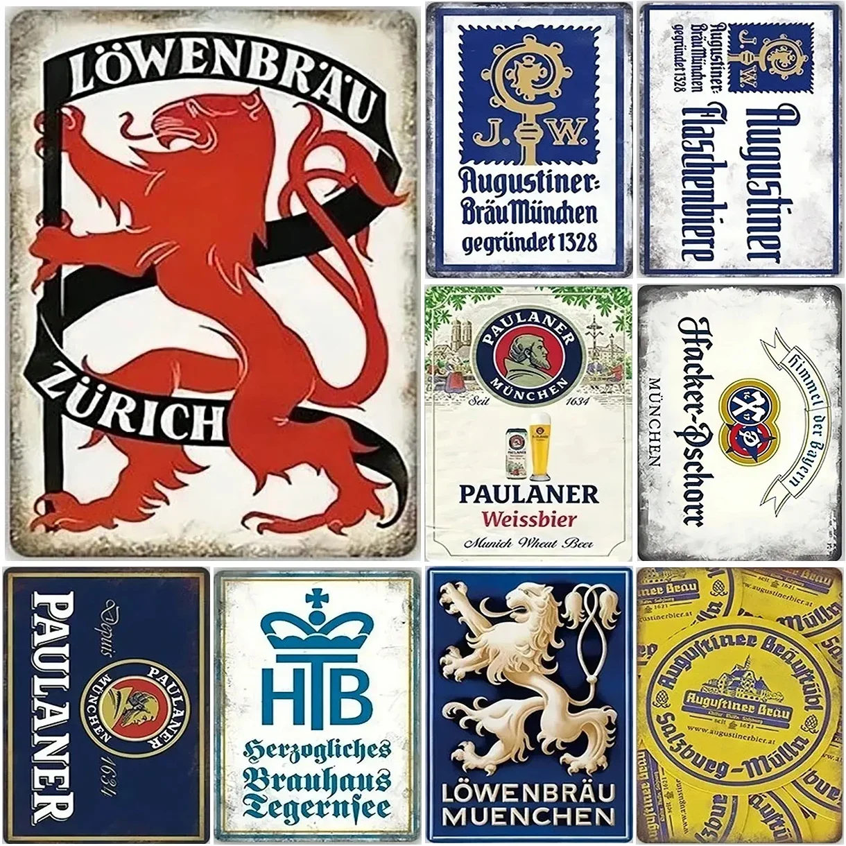 Home Decor Zurich - Papan Tanda Logam Timah Zurich Paulaner