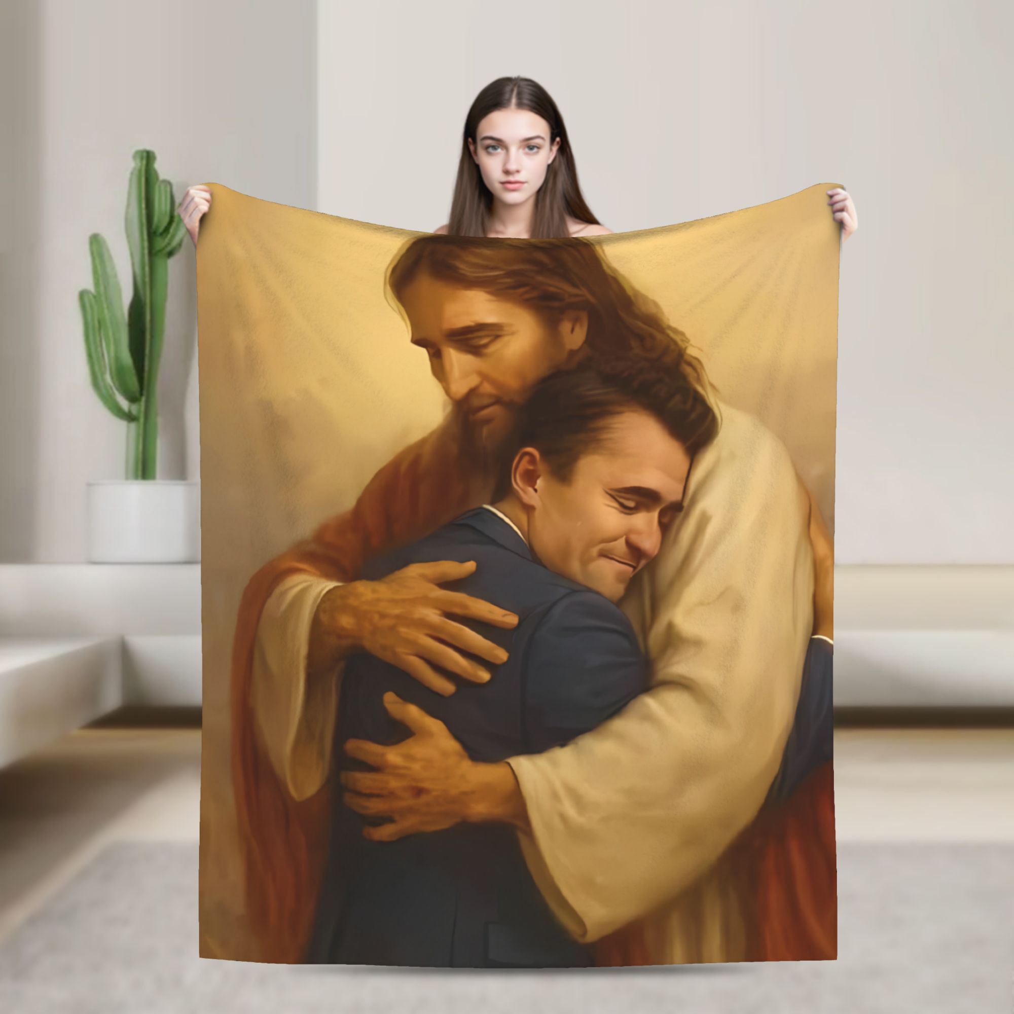 Neutral Throw Blanket - Selimut Hangat Charlie Kirk dengan Potret