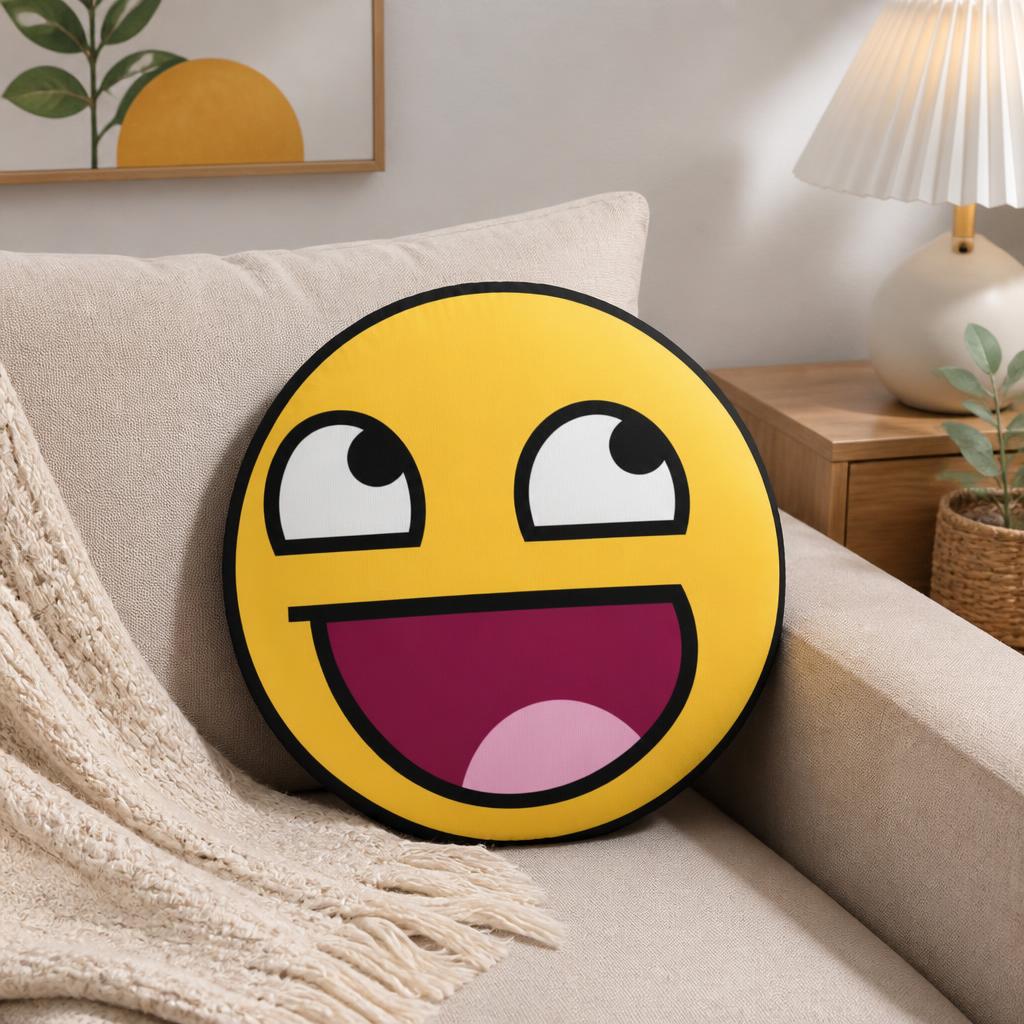 Home Decor Emoji - Bantal berbentuk emoji kuning yang ceria,