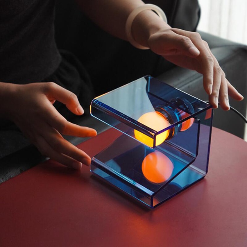 Home Decor Under 100 - Lampu Meja Kubus Akrilik Modern Minimalis