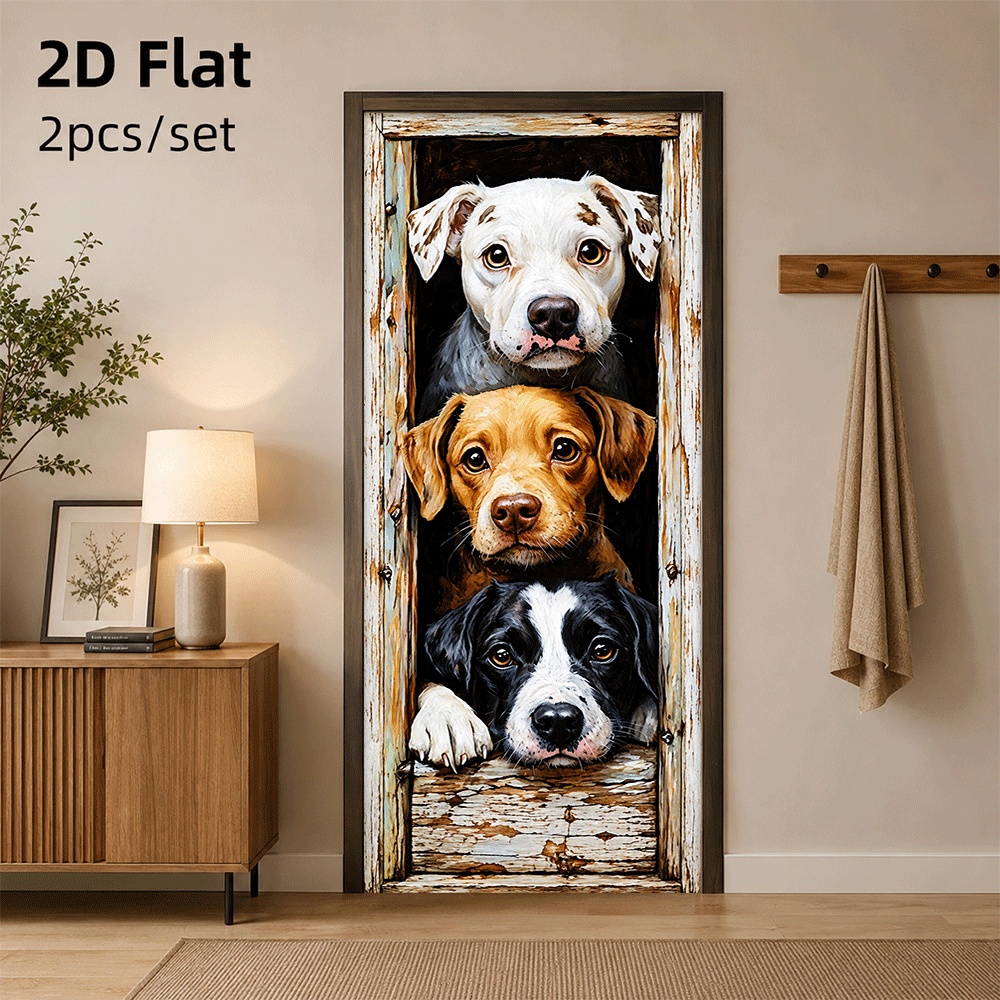 Home Decor Express - 1 buah stiker pintu berbentuk tiga