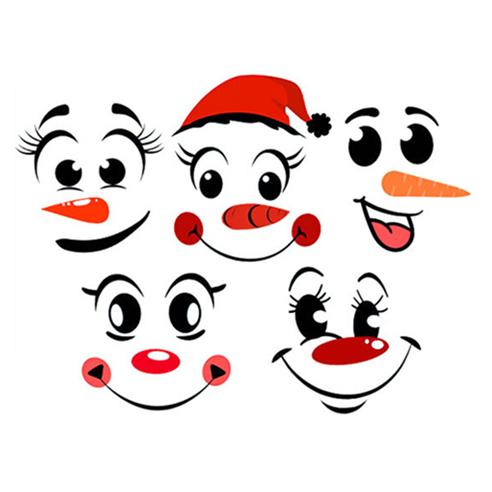 Home Decor Express - Stiker Cermin Ekspresi Manusia Salju Elemen