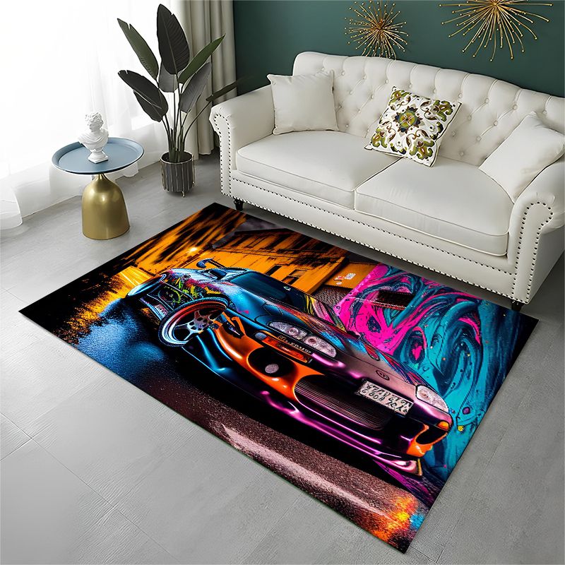 Home Decor Under 100 - Karpet Area Anti-Selip Motif Mobil Balap