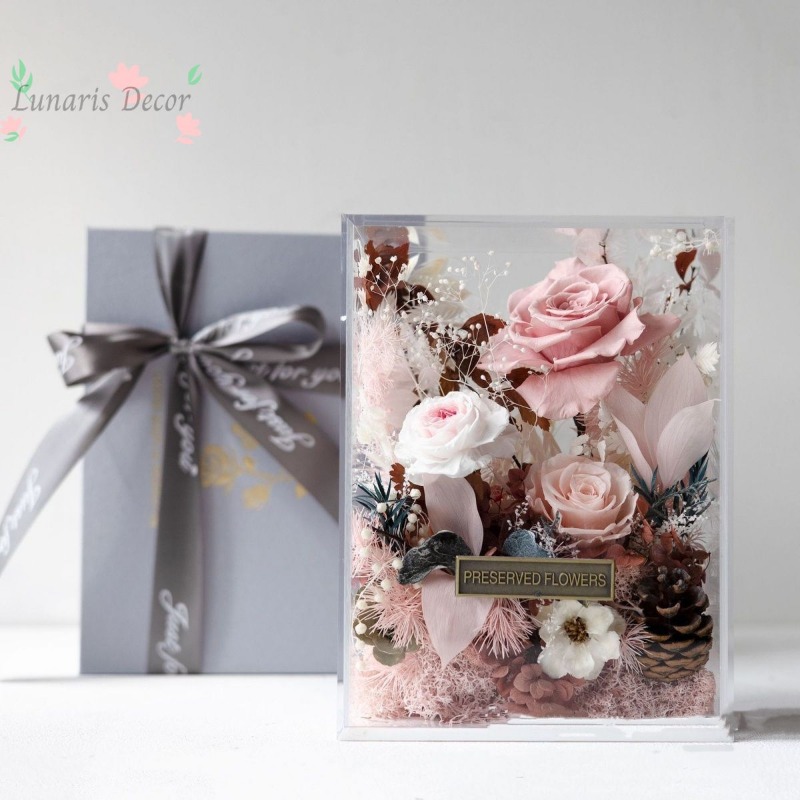 Home Decor Express - Kotak bunga premium bunga abadi mawar