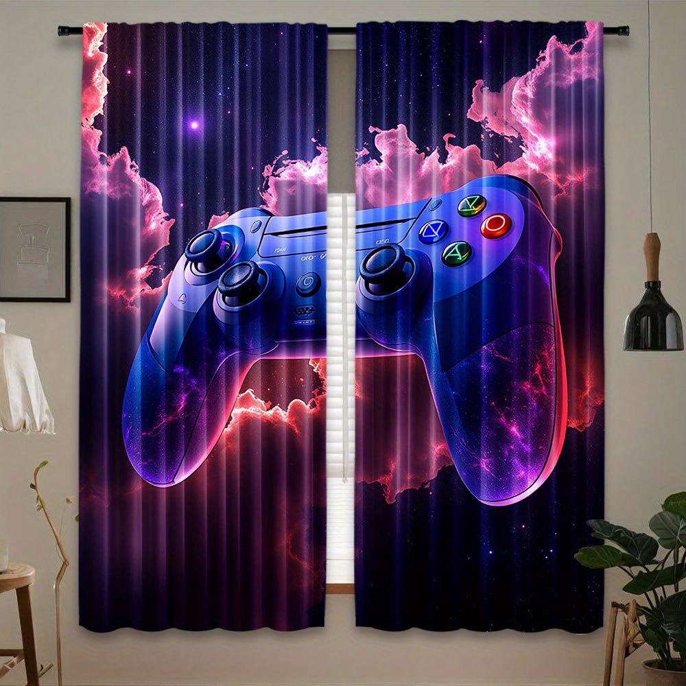 Home Decor Youtube Videos - Tirai Gaming Cyberpunk Biru Merah, Tirai