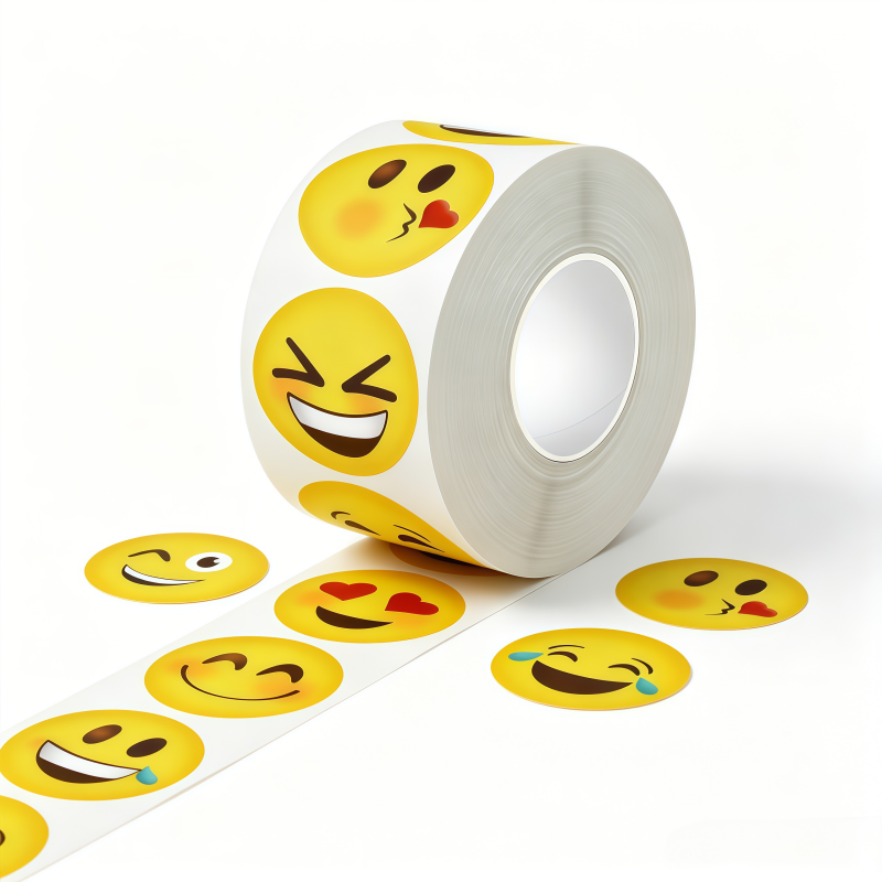 Home Decor Emoji - 500 buah/gulung, stiker berbentuk titik bulat