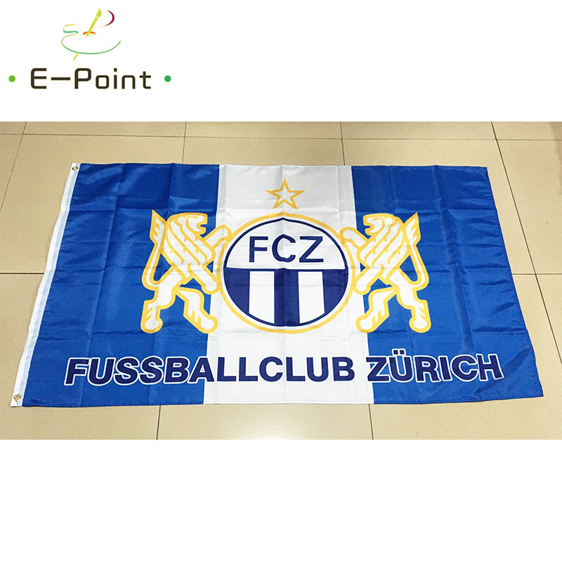 Home Decor Zurich - Bendera FC Zürich Ukuran 3ft*5ft (90*150cm)