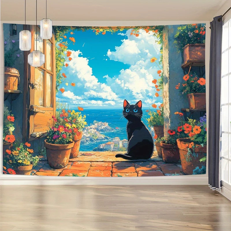 Home Decor Under 100 - VIKAMA 3D Permadani Kucing Hitam Hiasan