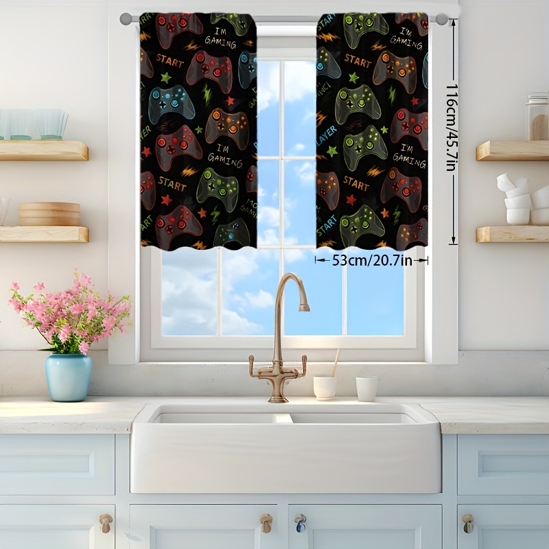 2pcs Tirai Gaming Motif Kontro - Home Decor Youtube Videos ulasan dan harga