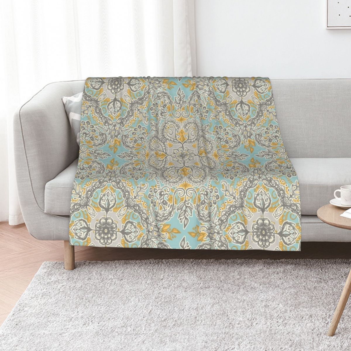 Selimut Lembut dengan Motif Bu - Neutral Throw Blanket ulasan dan harga