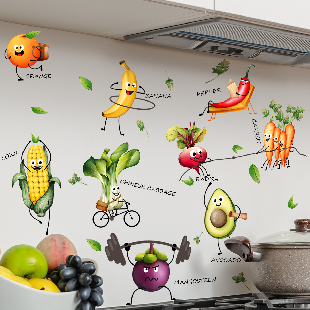 Stiker Dinding Buah Emoji Kart - Home Decor Emoji ulasan dan harga