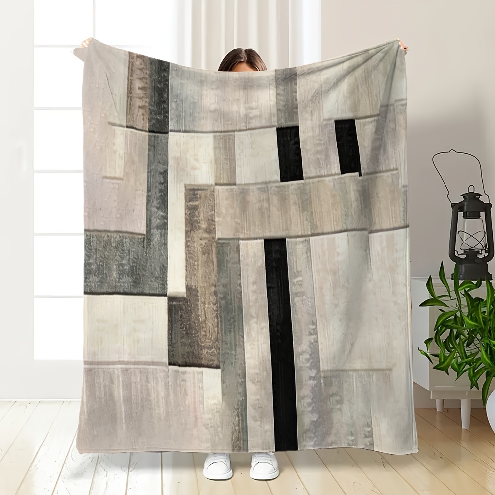 Selimut Flanel Poliester Mewah - Neutral Throw Blanket ulasan dan harga