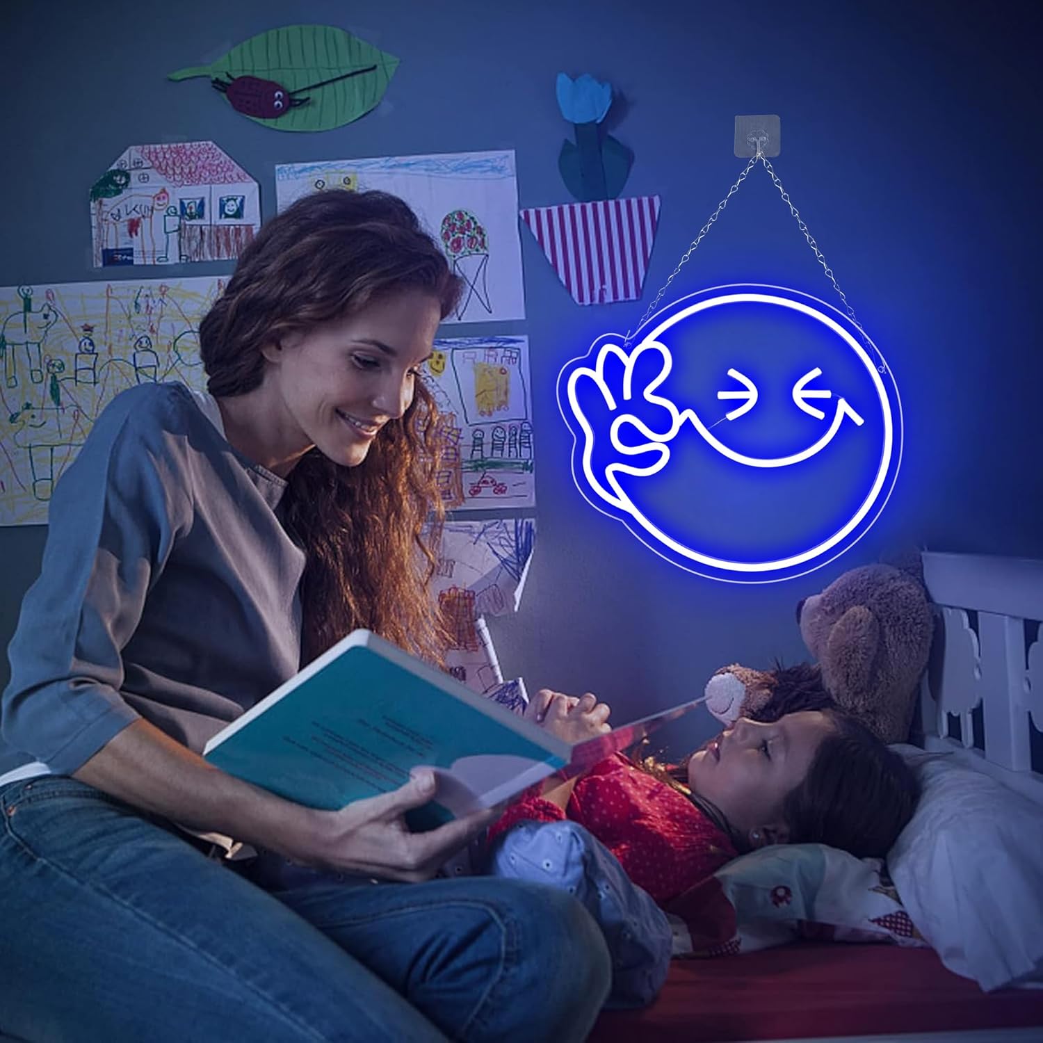 Emoji Smile OK Tanda Neon USB  - Home Decor Emoji ulasan dan harga