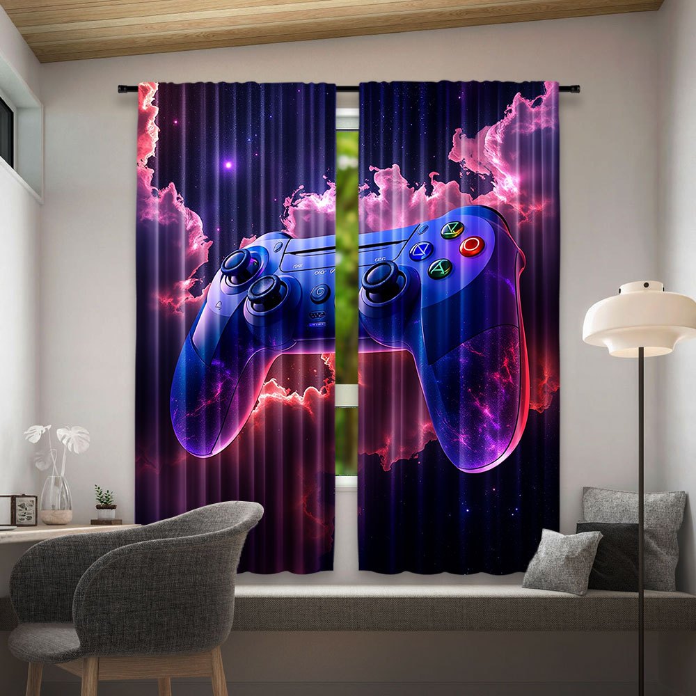 Tirai Gaming Cyberpunk Biru Me - Home Decor Youtube Videos ulasan dan harga