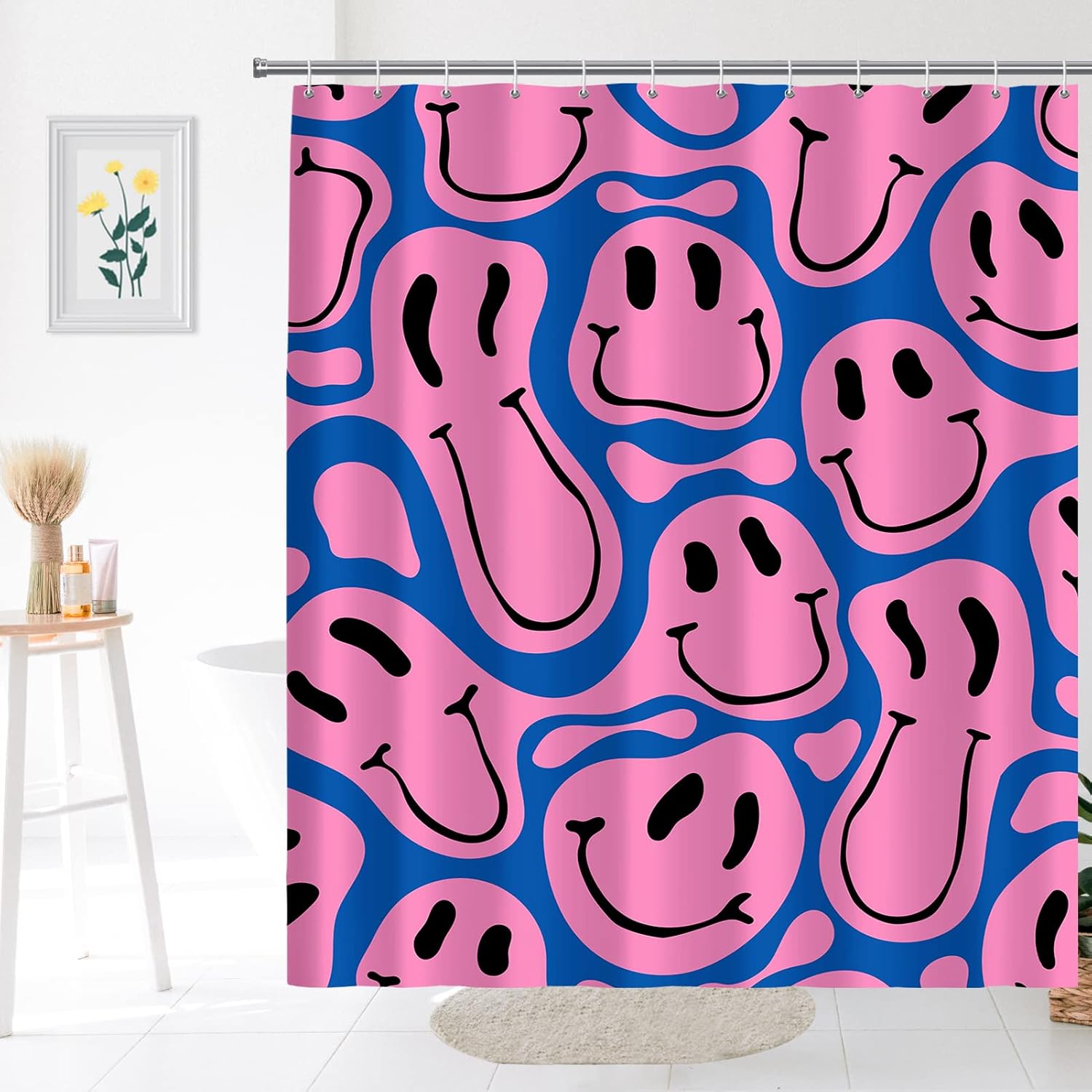 Tirai Mandi Motif Wajah Emoji  - Home Decor Emoji ulasan dan harga