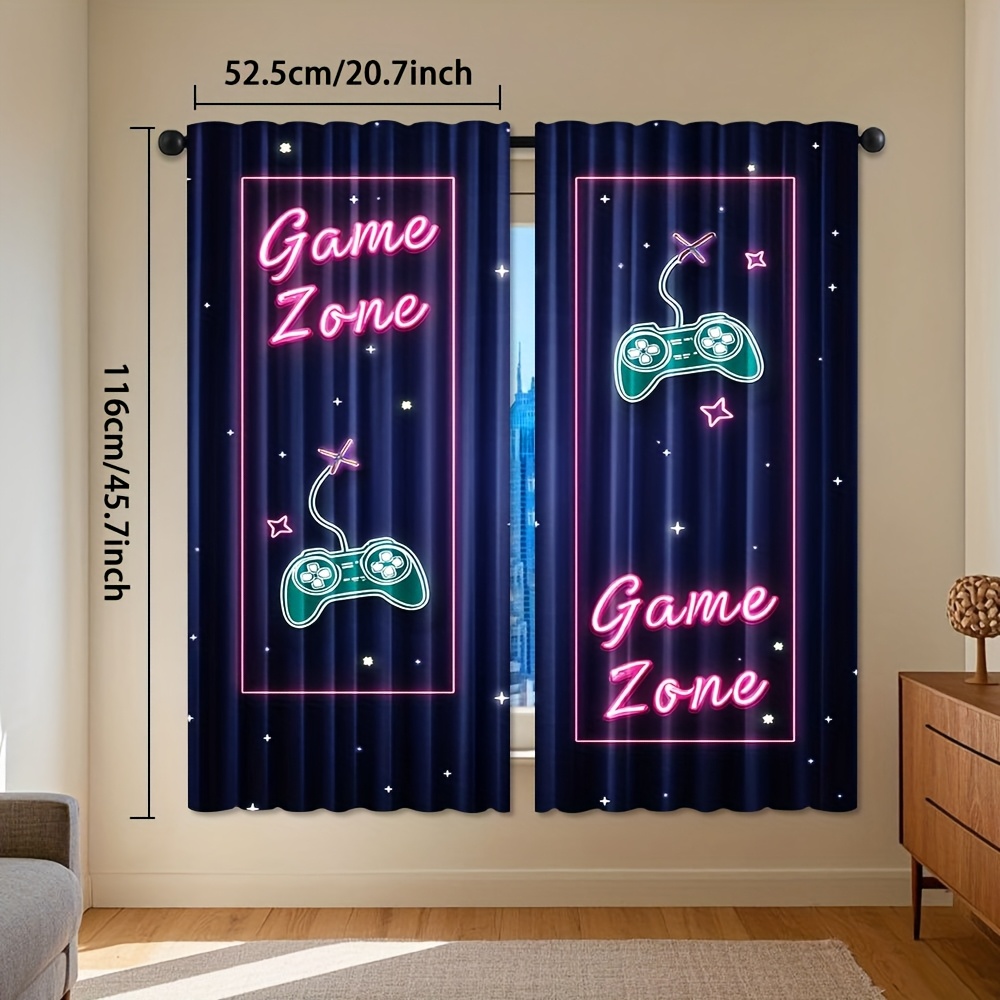 Tirai Video Game Neon Game Zon - Home Decor Youtube Videos ulasan dan harga