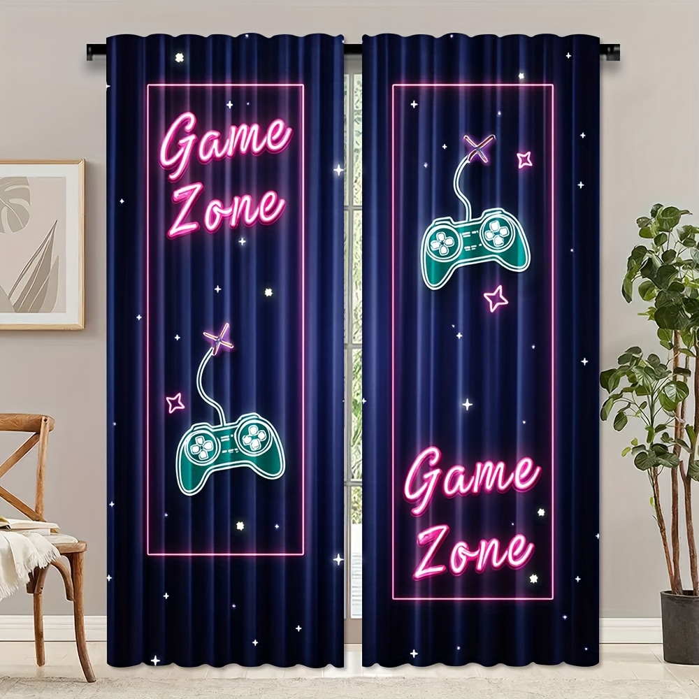 Tirai Video Game Neon Game Zon - Home Decor Youtube Videos ulasan dan harga