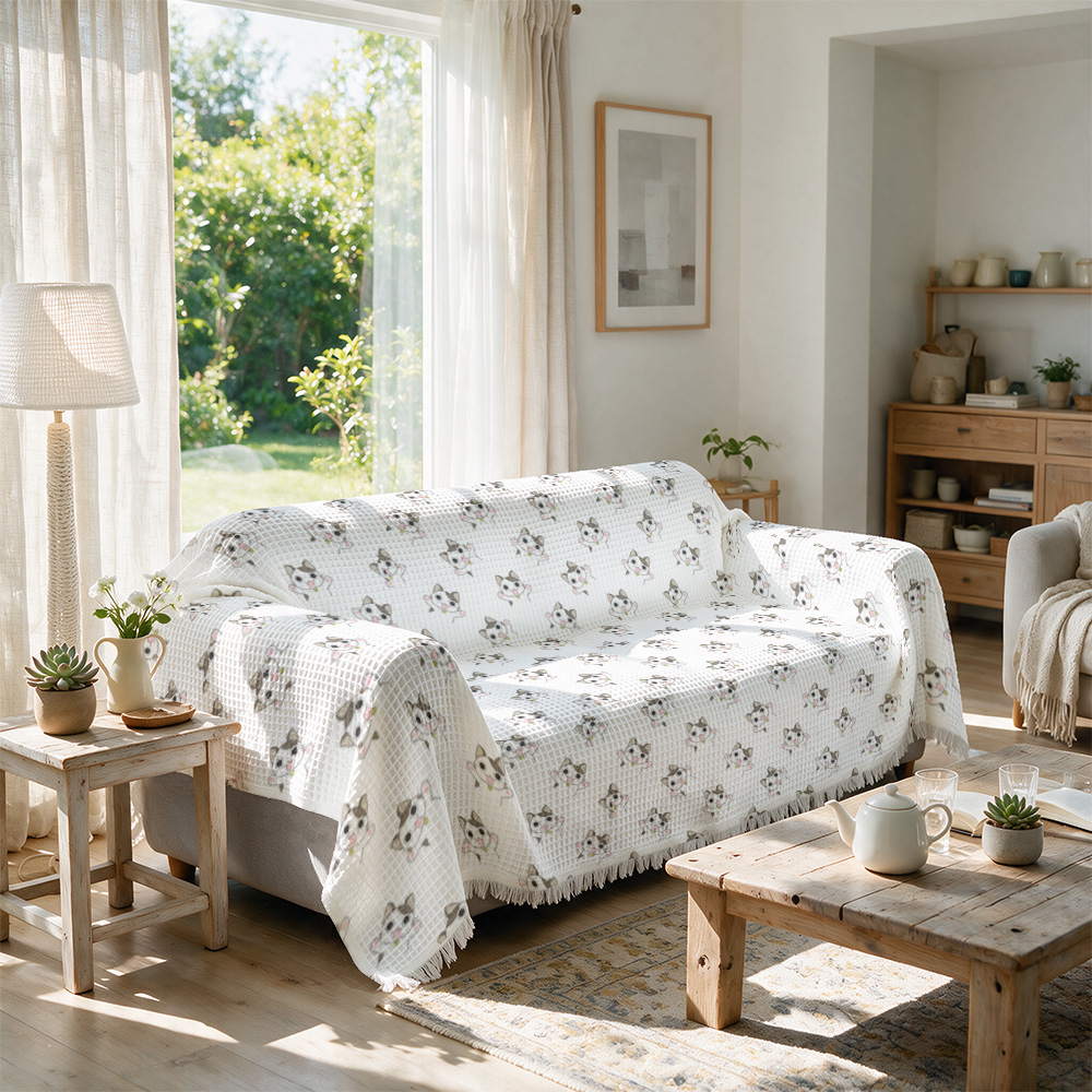 Selimut Sofa Dekoratif Motif B - Neutral Throw Blanket ulasan dan harga