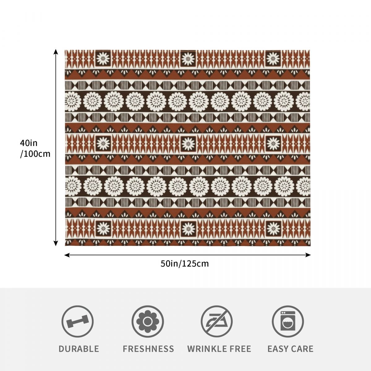 Selimut Motif Kotak-kotak Fiji - Neutral Throw Blanket ulasan dan harga